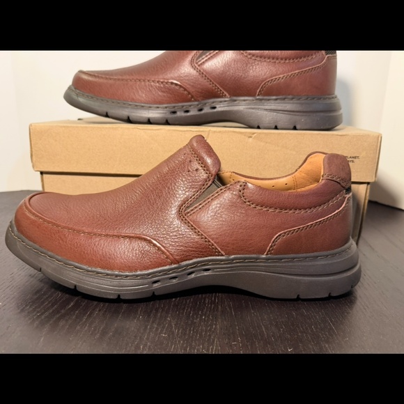 Clarks Un Brawley Step Mahogany Leather Slip On Casual Shoes Mens 12M main image 15